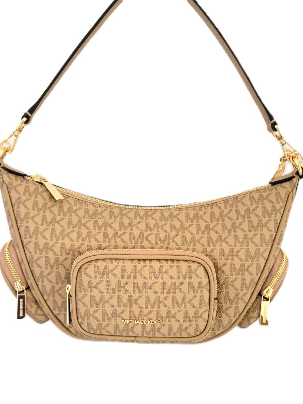 Michael Kors Merritt Small Convertible Pocket Crossbody Shoulder Bag MK Camel